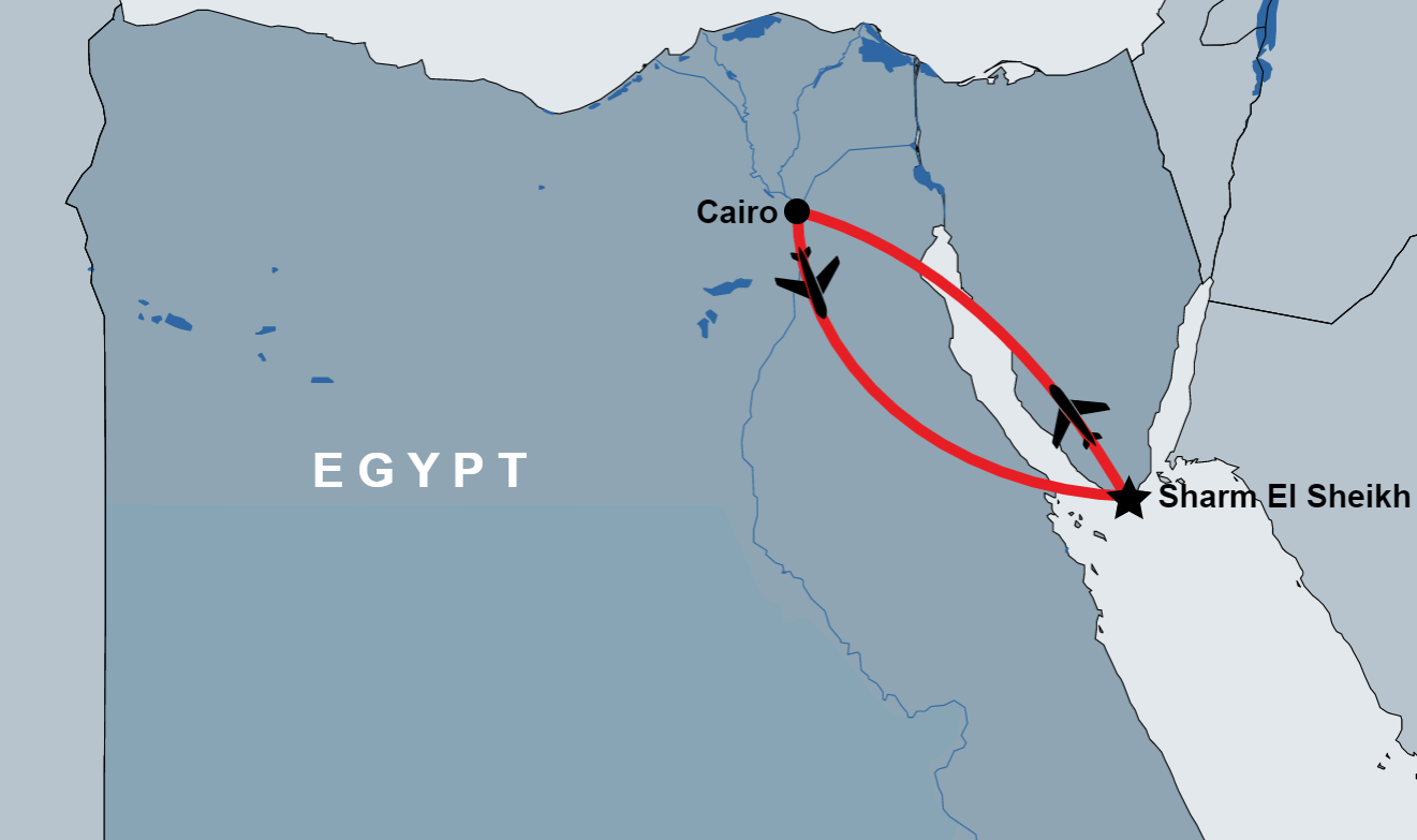 Day Trip to Cairo from Sharm by Air map Day Trip to Cairo from Sharm by Air map